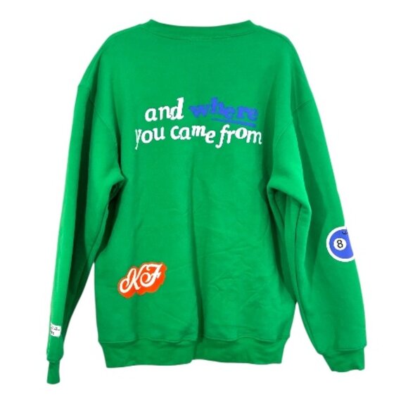 The Mayfair Group Remember Who You are / Come From Sweatshirt Green S/M - Picture 4 of 4